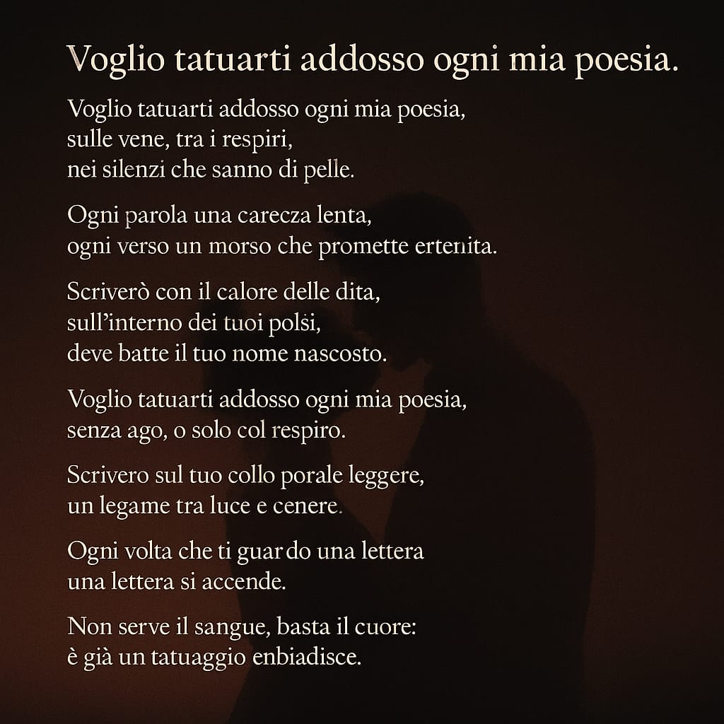 Voglio tatuarti addosso ogni mia poesia