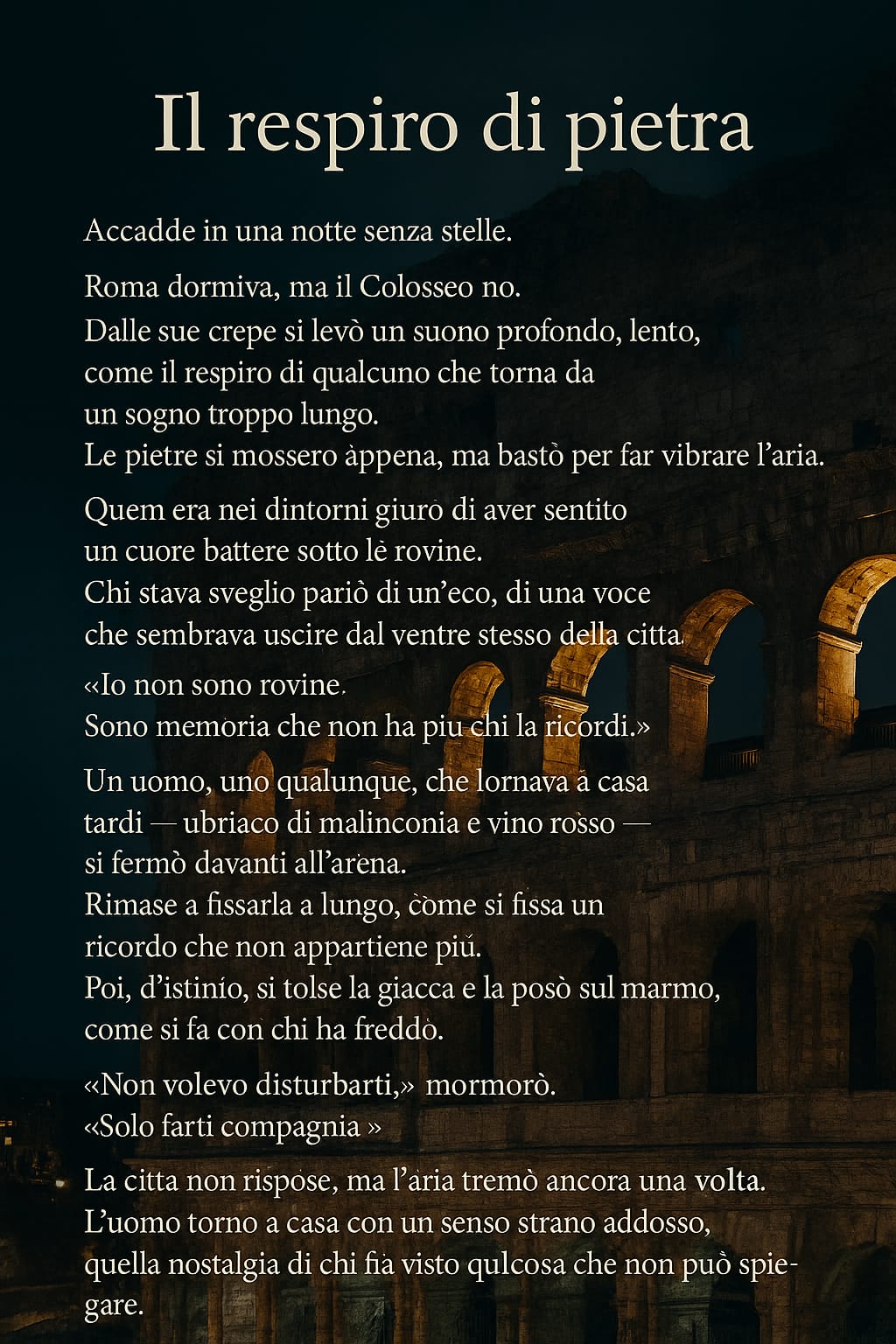 🕯️ Il respiro di pietra