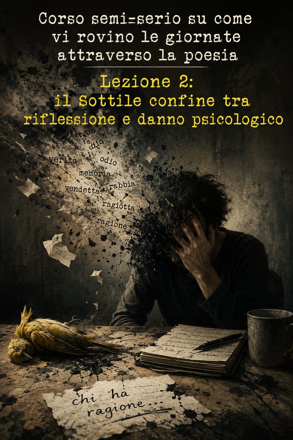 Corso semi-serio su come vi rovino le giornate attraverso la poesiaLezione 2: il sottile confine tra riflessione e danno psicologico