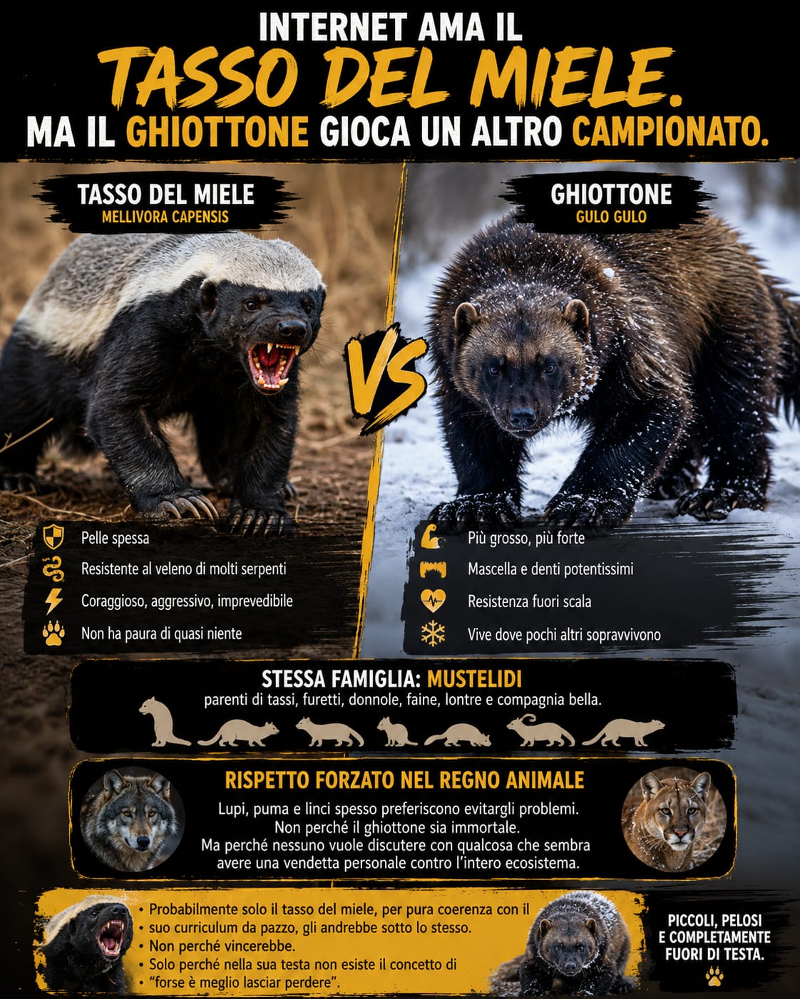 Ani… MALE —l tasso del miele fa il duro. Il ghiottone lo è…