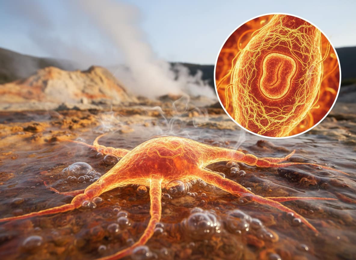 Ameba estremofila in una sorgente geotermica, capace di dividersi a 63 gradi