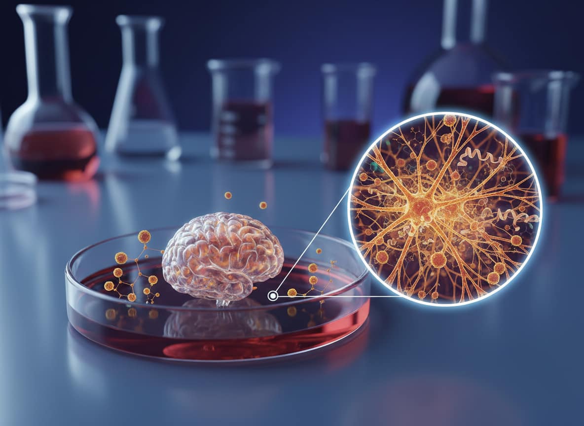 Organoide cerebrale umano con neuroni e astrociti reattivi studiati nella sclerosi tuberosa