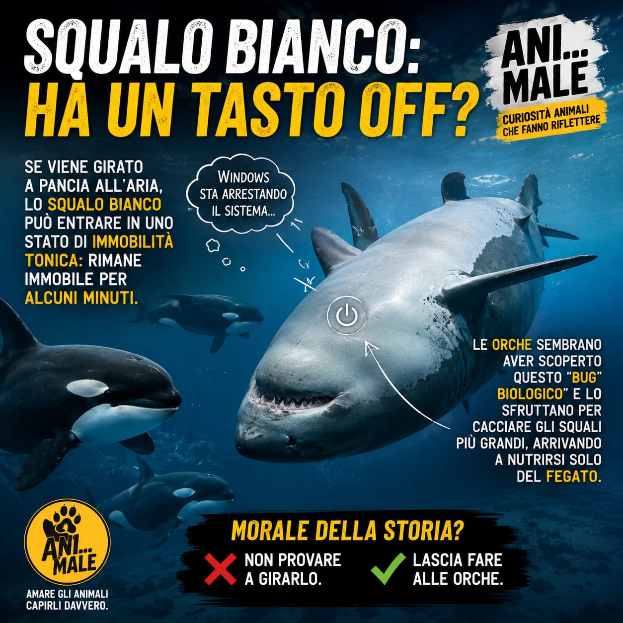Ani… MALE -Lo squalo bianco ha un tasto OFF?