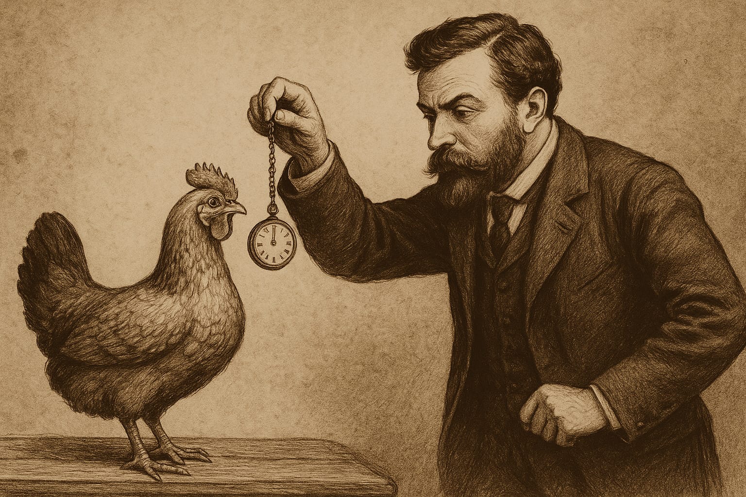 🐔 L’uomo che tentò di ipnotizzare una gallina con l’orologio da tasca