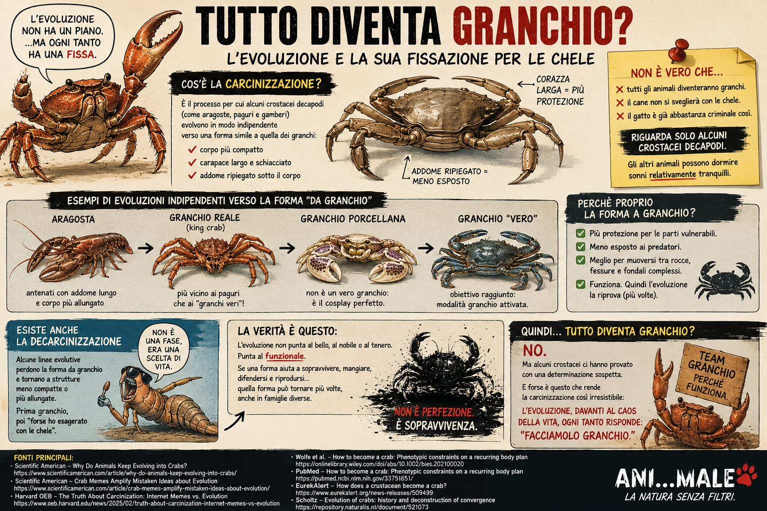 Ani…Male — Tutto diventa granchio? L’evoluzione e la sua fissazione per le chele
